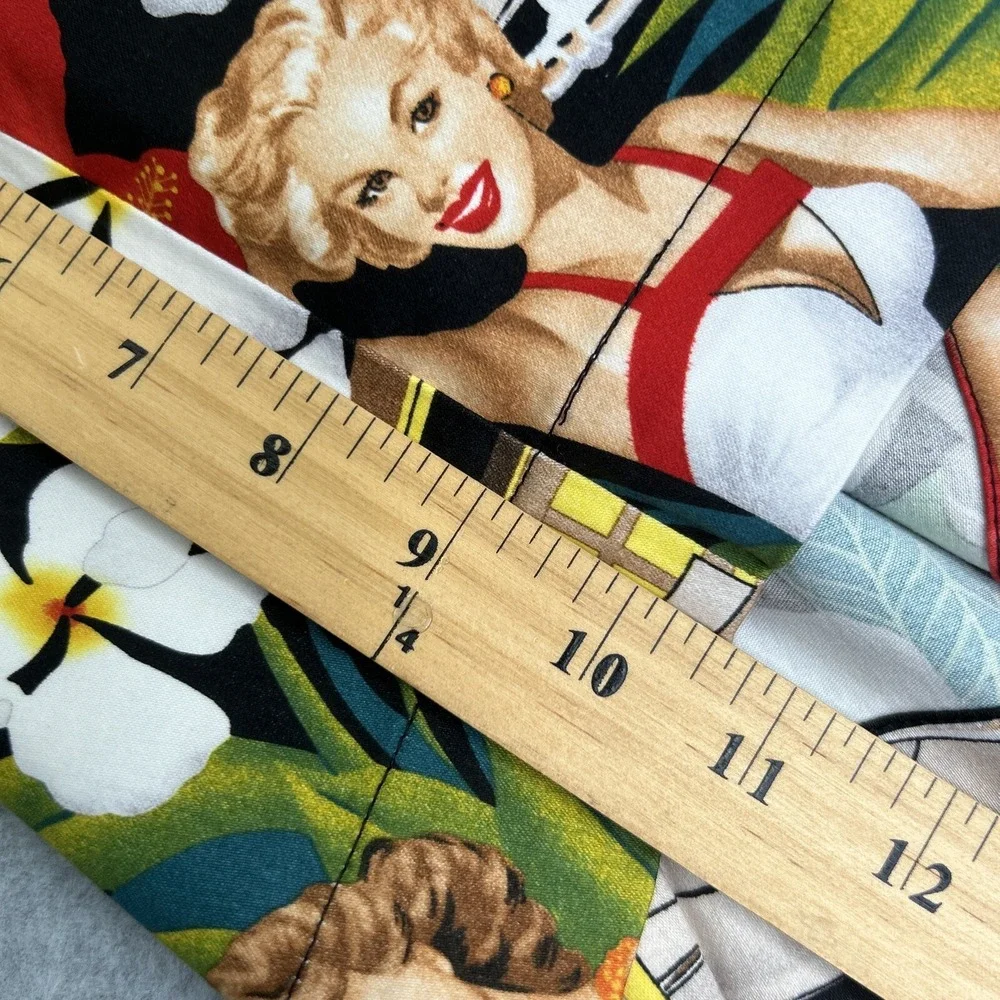 Loudmouth‎ Golf Shorts Size 34 Aloha Girls Tropical Pin Up Girl Woody Wagon NEW
